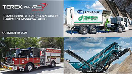 Establishing a Leading Specialty Equipment Manufacturer investor presentation with date October 30, 2025.